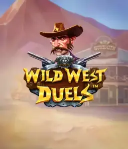  Step into the rugged world of "Wild West Duels" by Pragmatic Play, featuring a gritty gunslinger ready for a showdown. The image displays a fierce cowboy with crossed pistols, set against a dusty Western town. His focused expression and authentic attire embody the spirit of the Old West. The game's title is boldly presented in an ornate font, complementing the adventurous theme. 